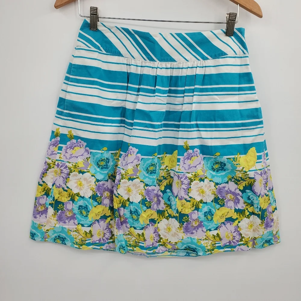 ☆☆ Talbots Petites Floral Striped Women's Skirt Size 4P